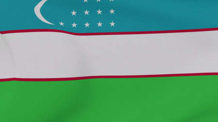 flag Uzbekistan patriotism national freedom, 3D illustrationの写真素材
