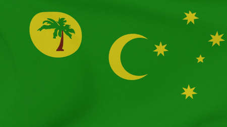 flag Cocos islands patriotism national freedom, 3D illustrationの写真素材