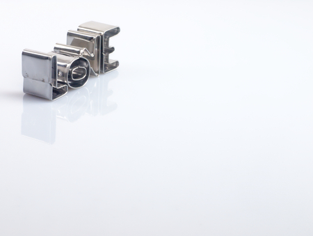 The heart and love on a white background with metal molds.の写真素材