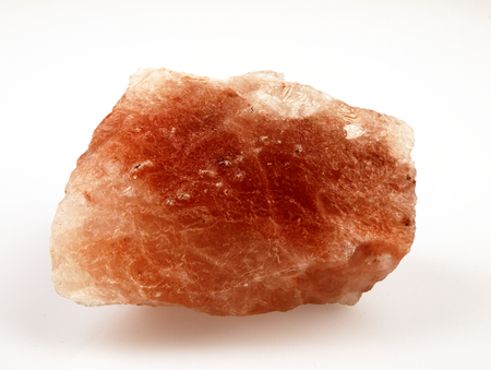 Pink crystal salt, large sizes on a white background.の写真素材