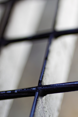 Close-up of General metal stairs of an old train.の写真素材