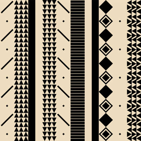Aztec seamless pattern. Geometric background inspired by aztec culture.のイラスト素材