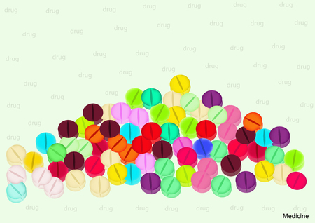 Drug multicolored lettering in the background.のイラスト素材