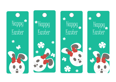 vector set of Easter bookmark. Happy Easter, rabbit.のイラスト素材