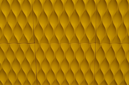 Yellow wallpaper with creative patternの写真素材