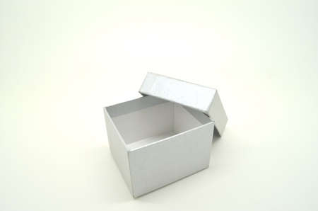 grey box isolated on white backgroundの写真素材