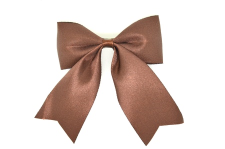 Brown satin ribbon for hair accessoriesの写真素材