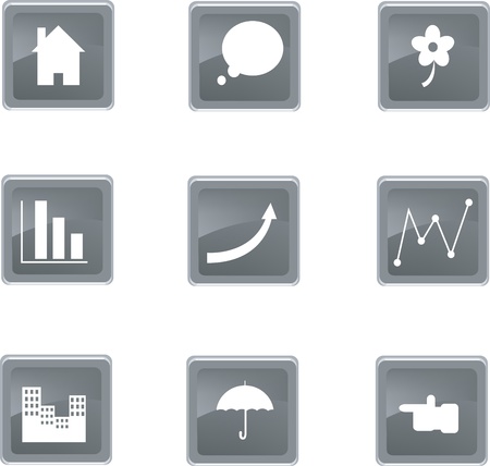 set of nine iconsのイラスト素材
