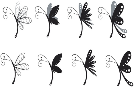 silhouette of butterfliesのイラスト素材