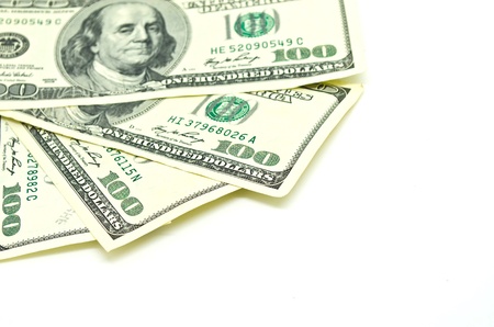 some money on white background