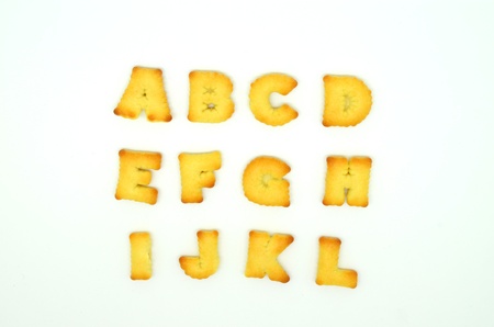 fresh biscuit made in the English alphabets shapeの写真素材