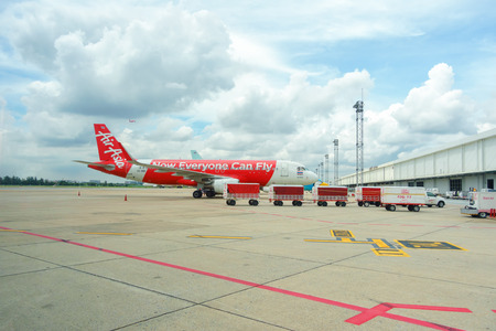 Vietnam, THAILAND - September 25 : Passengers walk out from Nok Air Flight at Donmeung  Airport on Sep 25, 2016 from vietnam, Thailand. Nok Air is the low cost budget airline of Thai Airways International.のeditorial素材