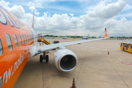 Vietnam, THAILAND - September 25 : Passengers walk out from Nok Air Flight at Donmeung  Airport on Sep 25, 2016 from vietnam, Thailand. Nok Air is the low cost budget airline of Thai Airways International.のeditorial素材