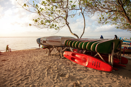 canoe on the beachのeditorial素材