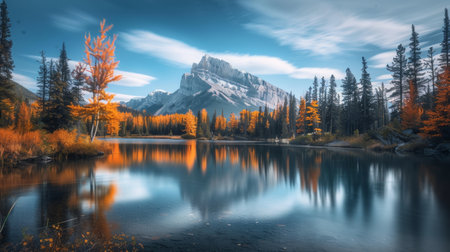 Autumn scene in Yoho National Park, Alberta, Canada.の素材