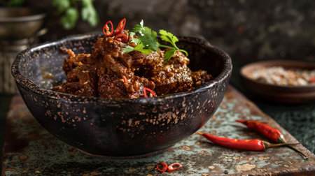 Fried pork in sweet and sour sauce with chili and corianderの素材
