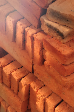 Background of old vintage bricksの写真素材