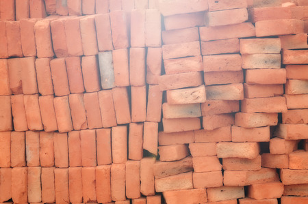 Background of old vintage bricksの写真素材