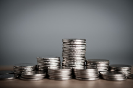Saving money concept, money coin stack growing businessの写真素材