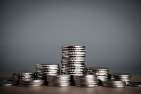 Saving money concept, money coin stack growing businessの写真素材