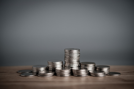 Saving money concept, money coin stack growing businessの写真素材