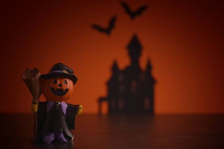 Halloween pumpkins jack-o-lantern on orange background. Halloween pumpkin background. Halloween. jack-o-lantern. Halloween jack-o-lantern. Happy Halloween.の写真素材