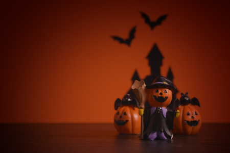 Halloween pumpkins jack-o-lantern on orange background. Halloween pumpkin background. Halloween. jack-o-lantern. Halloween jack-o-lantern. Happy Halloween.の写真素材