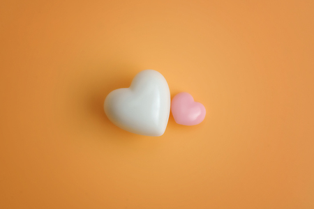 Valentine's hearts on color background with copy space. Symbol of love. Happy Valentines Day background.Saint Valentine's Day concept.の写真素材