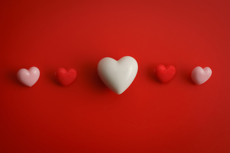 Valentines heart on a red background.Happy Valentines Day background. Can be used for celebrations valentines day.の写真素材
