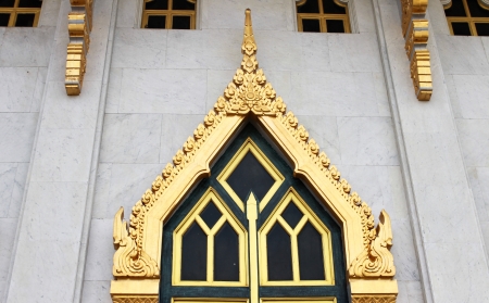 Thai temple door sculptureの写真素材