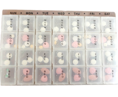 pill into the pill boxの写真素材