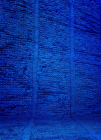 A fine texture of bright Blue bath towel の写真素材