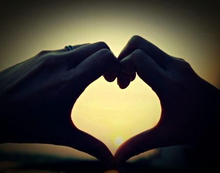 Heart with handの写真素材