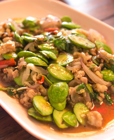 Sato Spicy fried with minced porkの写真素材