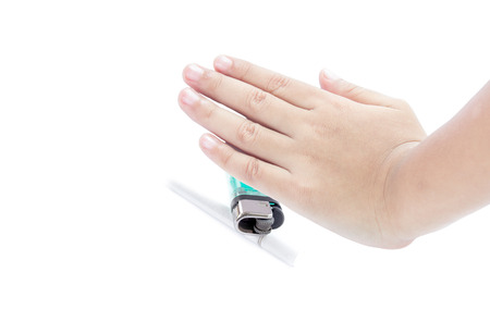 No smoke  your badly heath with white backgroundの写真素材