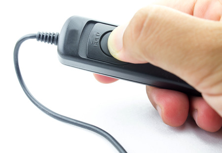 Hand with shutter switch for Cameraの写真素材