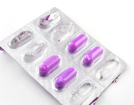 drug in package on white backgroundの写真素材