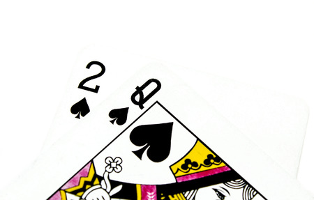 Playing cards - isolated on white backgroundの写真素材