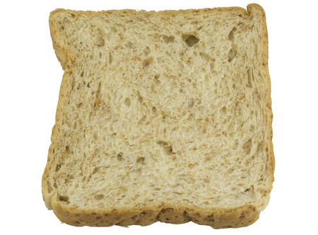 Bread slice isolated on whiteの写真素材