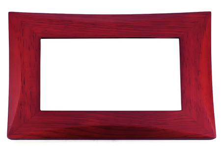 Classic wooden frame isolated on white backgroundの写真素材