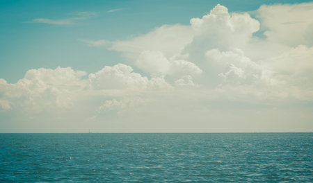 Image style retro ,  is the sky and seaの写真素材