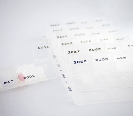Daily and Weekly pill boxの写真素材