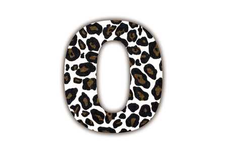 Custom leopard skin alphabet , isolated in white background.の写真素材