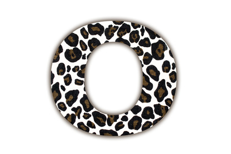 Custom leopard skin alphabet , isolated in white background.の写真素材