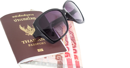 concept prepare for traveling on white backgroundの写真素材