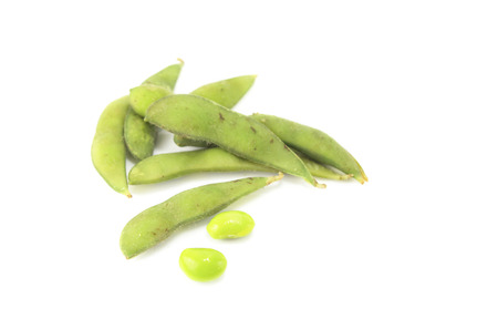 Fresh  soybean   isolated on white backgroundの写真素材