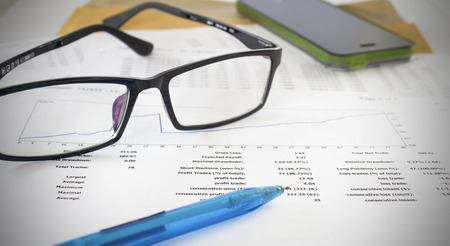 Analysis of financial reports , business conceptの写真素材