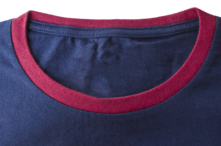 Blue T-Shirt close up on white backgroundの写真素材