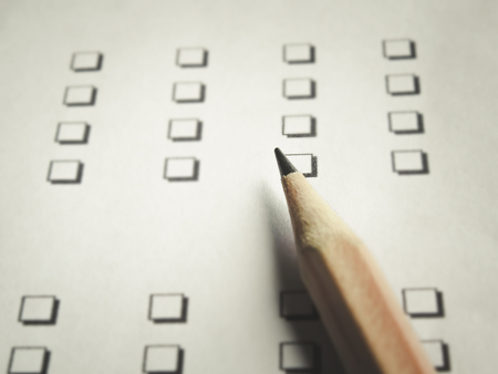 pencil and paper Survey cardの写真素材