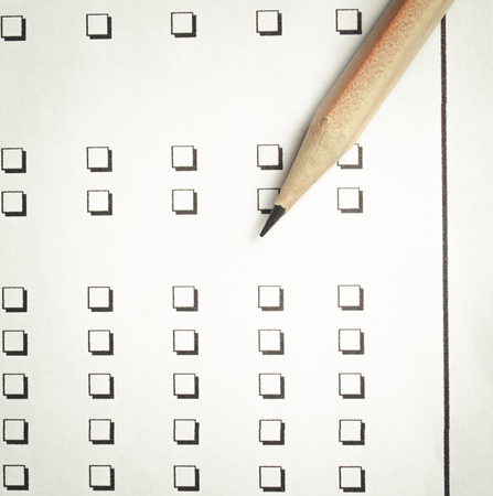 pencil and paper Survey cardの写真素材